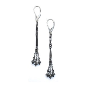 Flail earring pair in sterling silver or gold