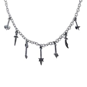 Armory charm necklace in sterling silver or 14k gold