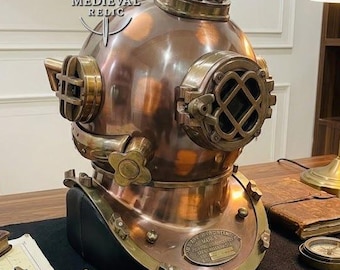 Mark V US Navy Diving Helmet Replica: Copper & Brass Nautical Decor