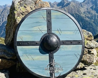 Handmade Viking Wooden Shield: Battleworn Norse Wall Decor Shield Gift
