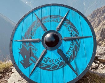 Handmade Viking Shield Wood & Steel Norse LARP Cosplay Battle Ready