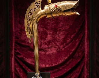 Handmade Brass Celtic Carnyx Replica: Playable Medieval War Horn | Musical Instrument Decor
