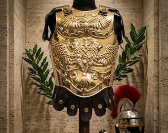 Roman Muscle Armor Cuirass | Double-Headed Eagle Brass Breastplate | Lorica Musculata Replica for LARP & Cosplay