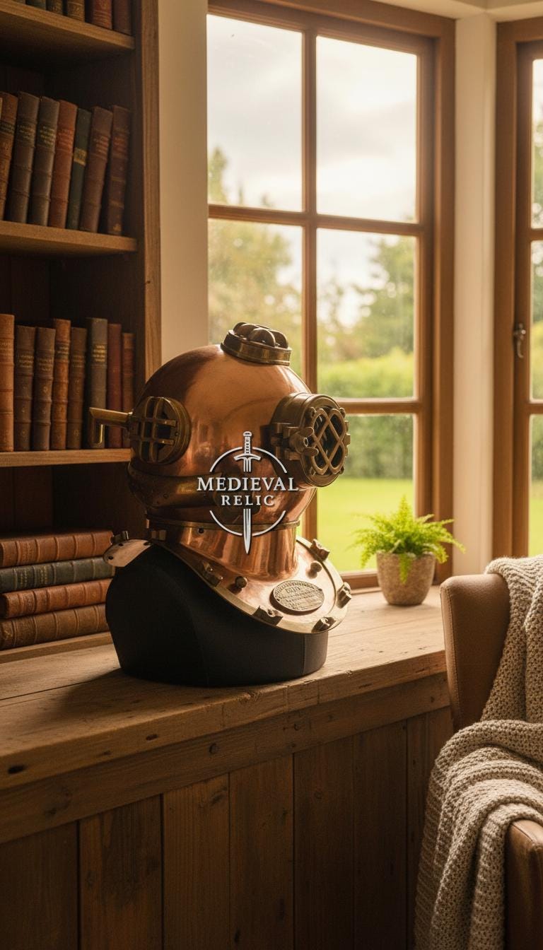 Mark V US Navy Diving Helmet Replica: Copper & Brass Nautical Decor - Etsy