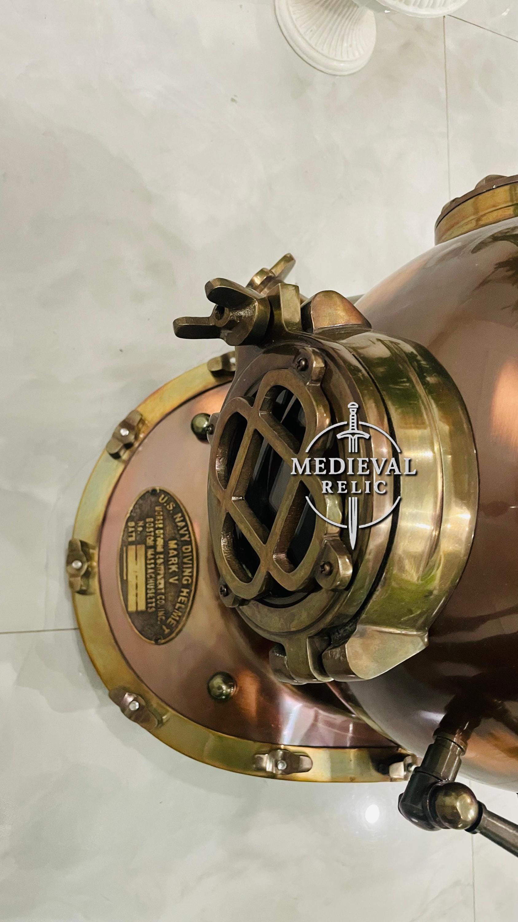 Mark V US Navy Diving Helmet Replica: Copper & Brass Nautical Decor - Etsy