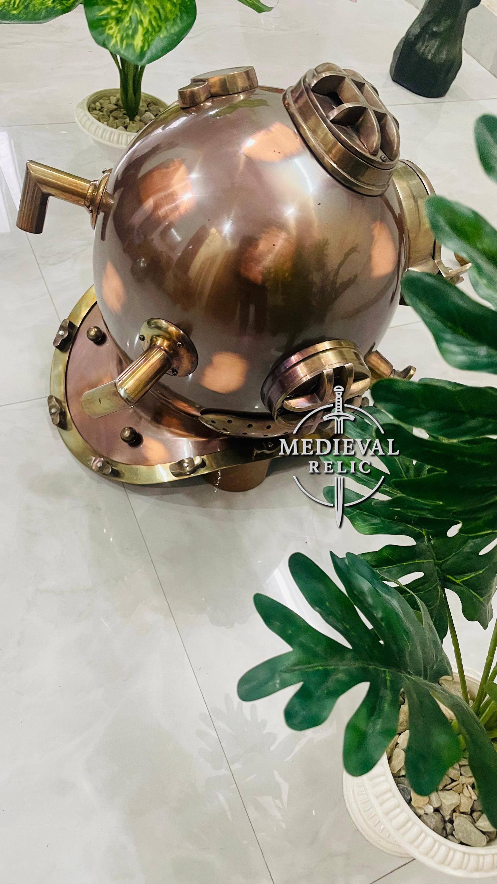 Mark V US Navy Diving Helmet Replica: Copper & Brass Nautical Decor - Etsy