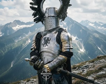 Elite Templar Griffin Knight Armor Suit – 14th Century Steel Larp Cosplay