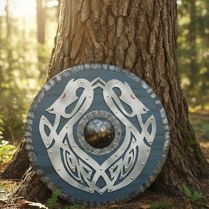 Noorse draak Vikingschild handgemaakt houten muurdecor, LARP-cosplay