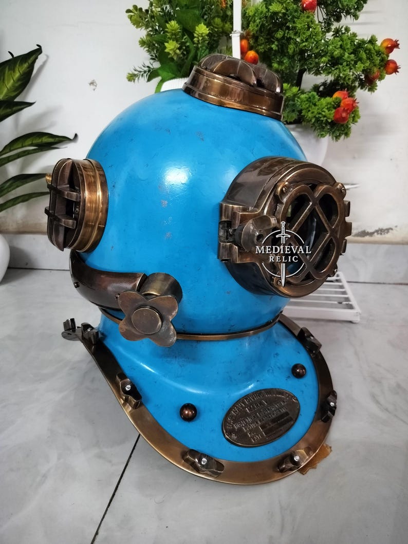 Diving Helmet Mark V Deep Sea US Navy Scuba Marine Divers Helmet ...
