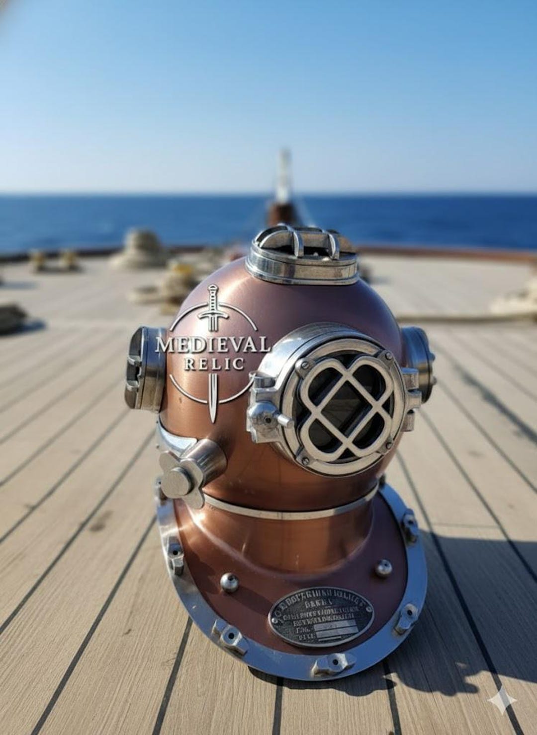 Mark V US Navy Diving Helmet Replica: Brass & Copper Nautical Decor - Etsy