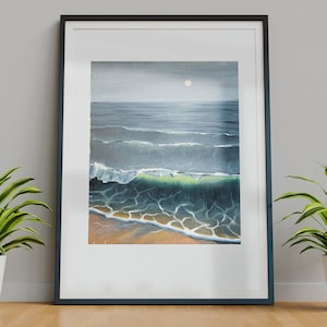 Seascape oil painting, Landscape Oil Painting, Hand-painted Landscape, Wall Art, Ocean Painting, Nature Art for Home Decor