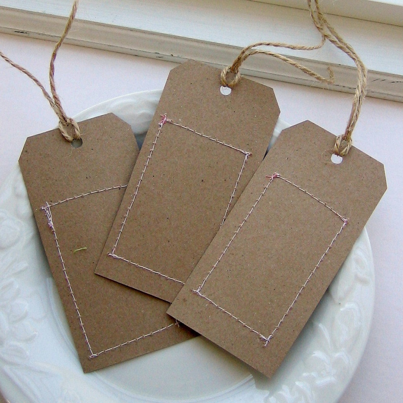 Tag Embellishments Scrapbook Tag Gift Tag Sewn Gift Tag Etsy