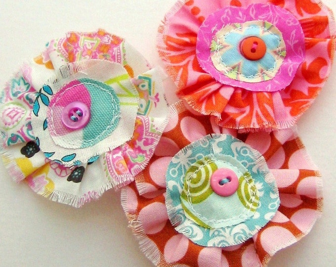 Flower Embellishments Fabric Flowers Fabric Embellishments Etsy