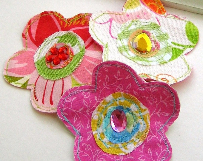 Fabric Flowers Embellishments Fabric Flower Etsy