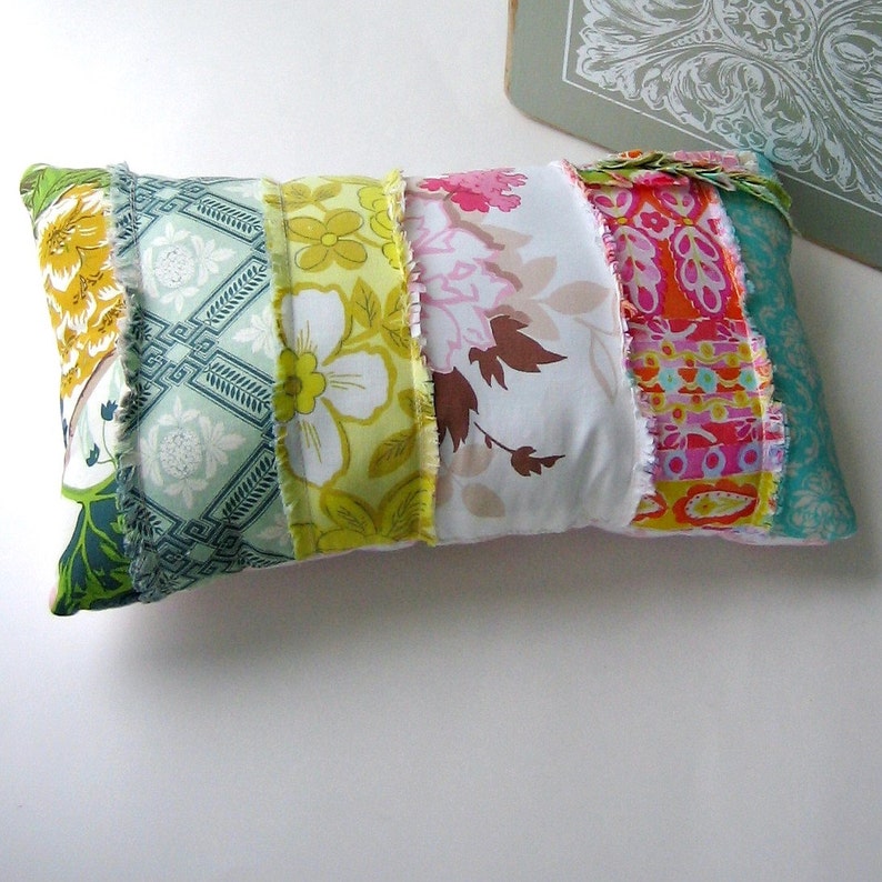 Patchwork pillow fabric scrap pillow bohemian pillow fabric Etsy