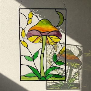 Mushroom Stained Glass Suncatcher Pattern: DIY Home Decor (PDF)