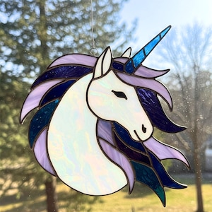Unicorn Stained Glass Pattern: DIY Suncatcher Home Decor (PDF)
