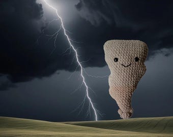 Adorable Tornado Crochet Plush, Perfect Gift for Weather Enthusiasts