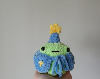 Crochet Wizard Frog Plush: Handmade Whimsical Decor