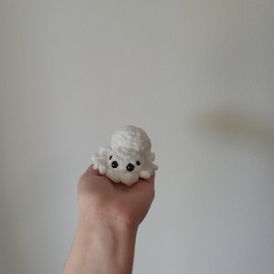 Adorable Albino Spider Plush, Handmade Crochet Halloween Decor