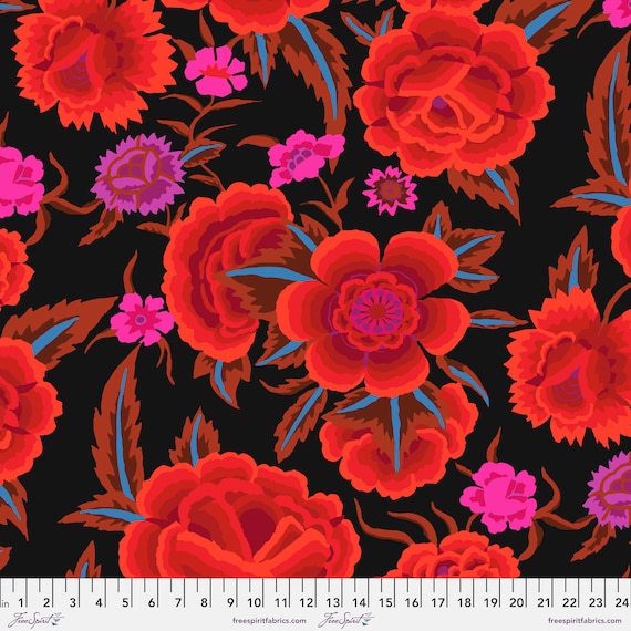 2 yds.  Embroidered Shawl in Red - restocked