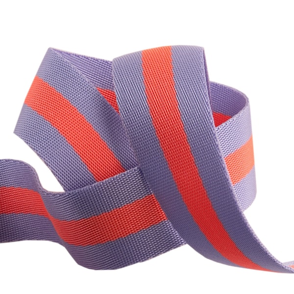 Tula Pink webbing in lavender & peach - BTY