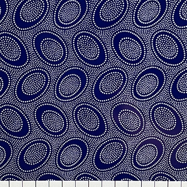 30" bolt end   Aboriginal dot in indigo blue by Kaffe Fassett