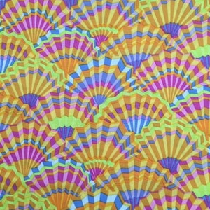 Last 1 yd. 5"  Paper Fans in Yellow from Kaffe Fassett