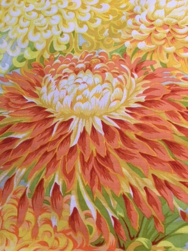 2 yds. Japanese Chrysanthemum in yellow by Philip Jacobs
