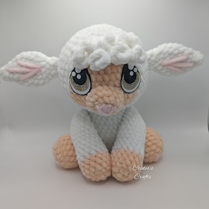 Padrão de crochê da Ovelhinha Lainey, Amigurumi de Pelúcia (Arquivo Digital)