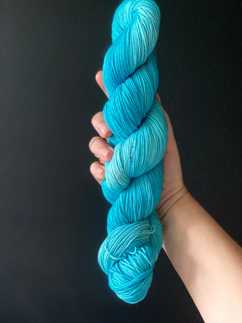 Hand dyed sock yarn ocean eyes
