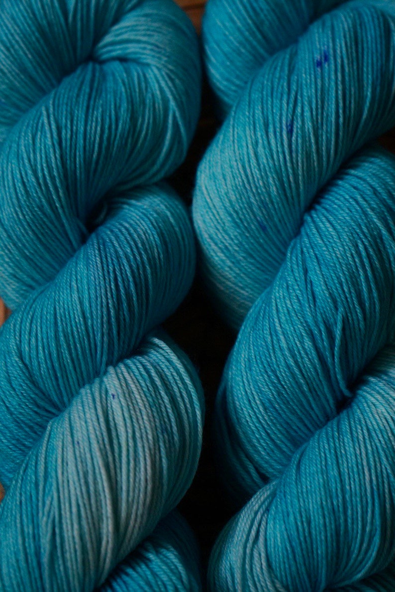 Hand dyed sock yarn ocean eyes