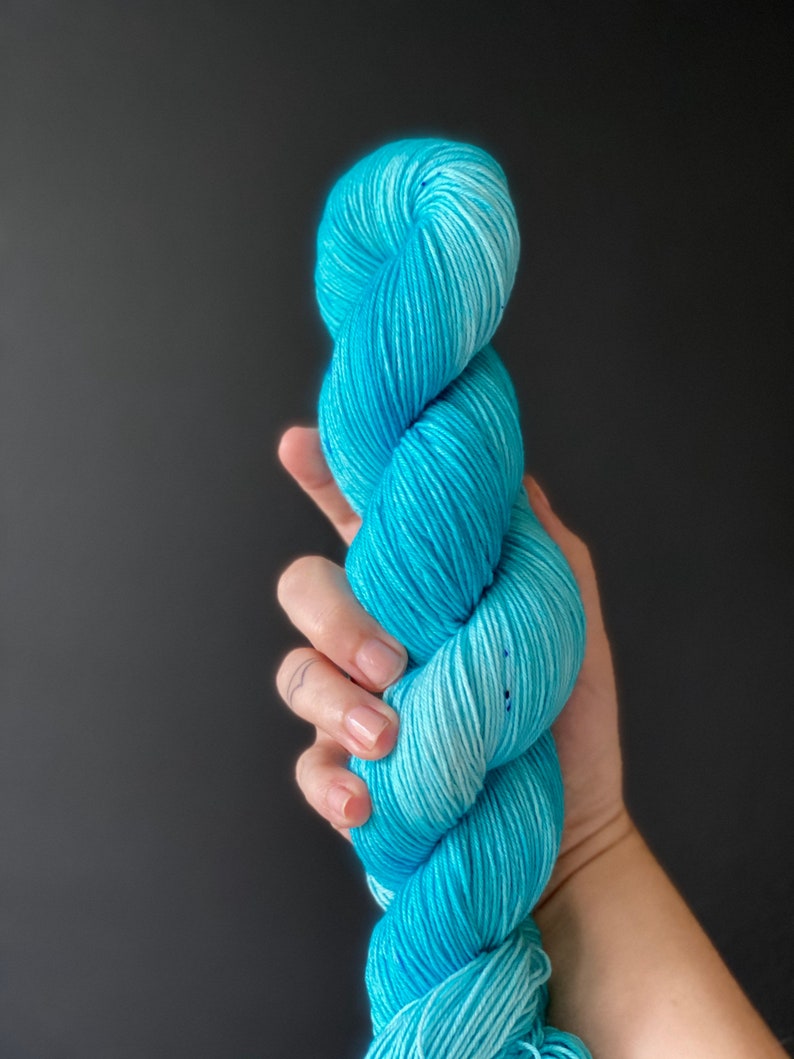 Hand dyed sock yarn ocean eyes