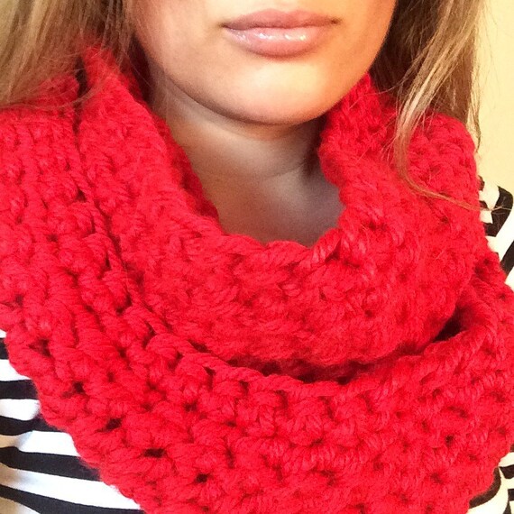 Items similar to Red Infinity scarf on Etsy