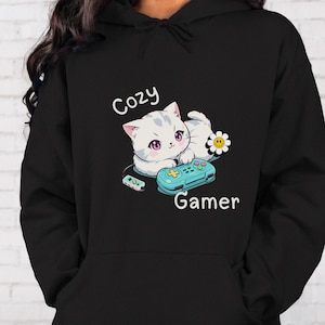 Gamer Cat Sweatshirt: Cozy Unisex Hoodie