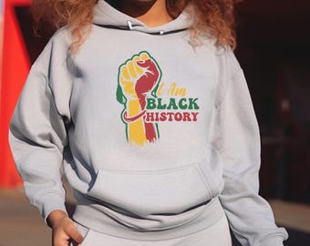 Sudadera con capucha "Soy historia negra": estampado gráfico unisex