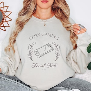 Cozy Gaming Social Club Sweatshirt for Women, Cute Gamer Sweatshirt, Cozy Gamer Apparel, Perfect Gift for Women Gamers, Cozy Gamer gift