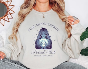 Moon Energy Social Club Sweatshirt: Boho Celestial Pullover