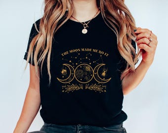 Koszulka Mystic Moon Phase: Boho Celestial Witchy Tee