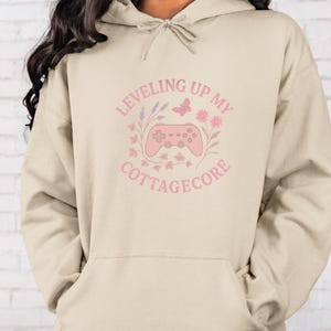 Leveling Up My Cottagecore Shirt | Cozy Gamer Girl Hoodie | Vintage Floral Gaming Hoodie | Soft Aesthetic Cottagecore Gift, Gamer girl