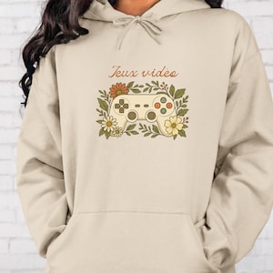 Cozy French Cottage Gamer Hoodie: Vintage Cottagecore Sweatshirt