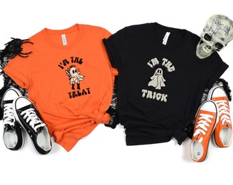 Matching Halloween Ghost T-Shirts: Couples Costume Tees