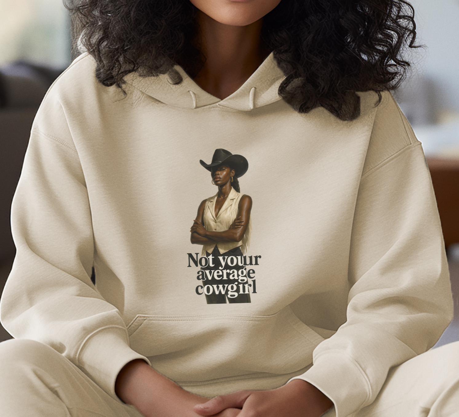 Not Your Average Cowgirl Hoodie | Black Rodeo Queen Western Vibe