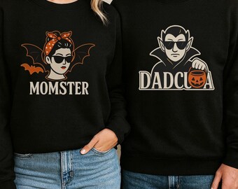 Momster & Dadcula Halloween Sweatshirts: Matching Couple Outfit
