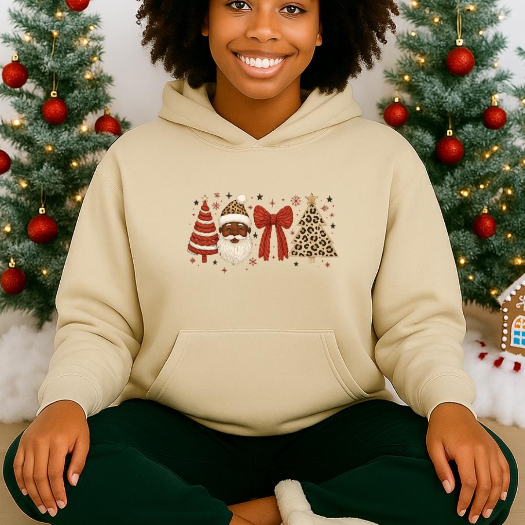 Dope Black Santa Leopard Christmas Hoodie - Etsy