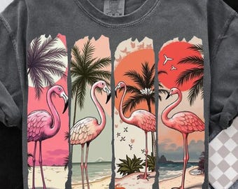 Vintage Flamingo Summer PNG: Girly Beach Design (Digital Download)