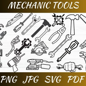 Mechanic Tools SVG Bundle: Wrench, Handyman Vector Graphics (Laser Cut & Sublimation Files)
