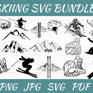 Skifahren SVG Bundle: Wintersport Clipart, Schnittdateien