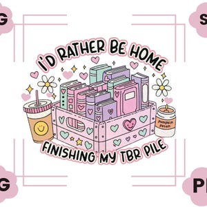 Finishing My TBR Pile SVG: Bookish Artsy Design (PNG File)