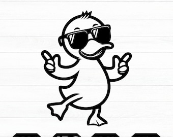 Duck With Sunglasses SVG: Rubber Duck Clipart (Cut File)
